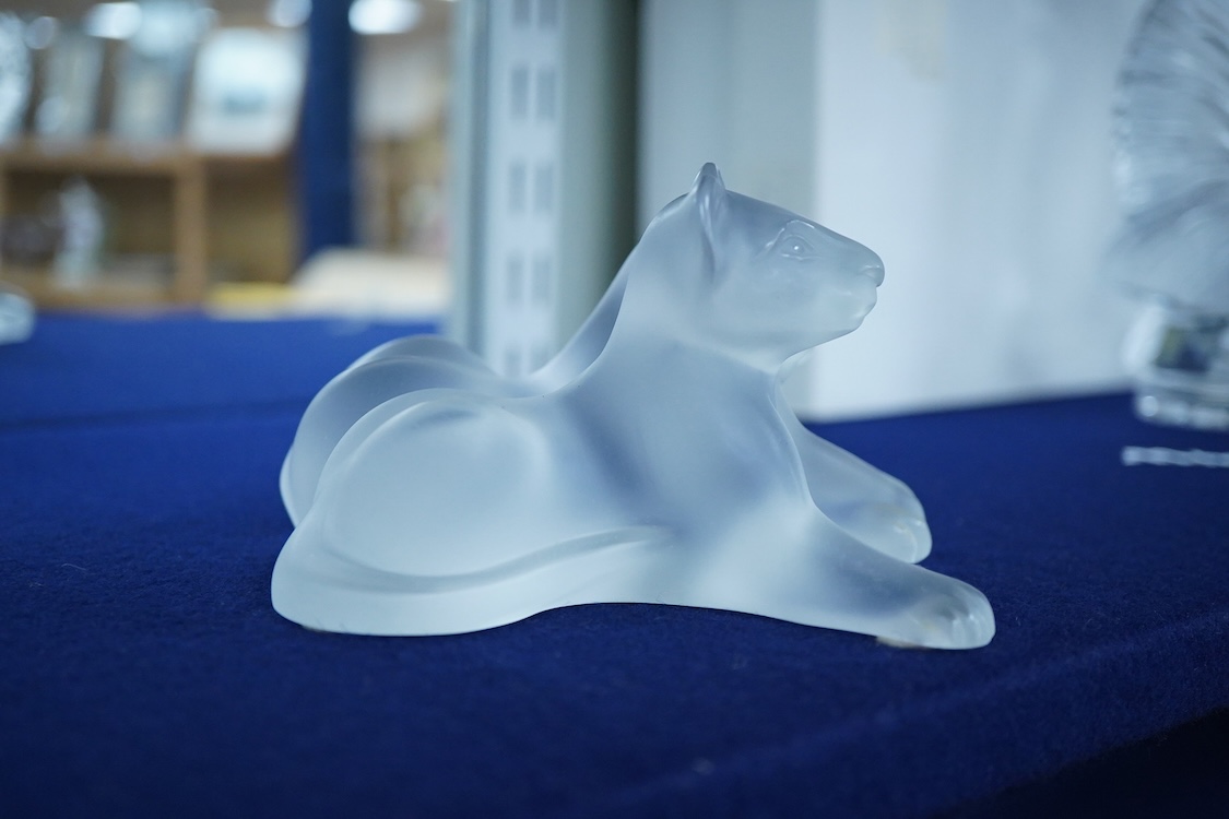A Lalique ‘ Tambwee’ model of two lion cubs (boxed), 12cm wide